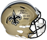 JONATHAN VILMA SIGNED NEW ORLEANS SAINTS FULL SIZE SPEED HELMET + SB XLIV CHAMPS