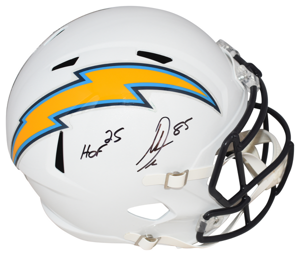 ANTONIO GATES SIGNED SAN DIEGO CHARGERS FULL SIZE SPEED HELMET W/ HOF 25