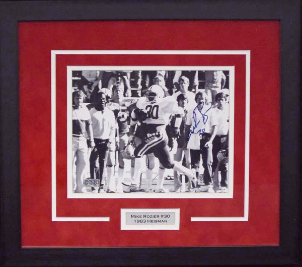 MIKE ROZIER AUTOGRAPHED NEBRASKA CORNHUSKERS 8x10 FRAMED PHOTO COA