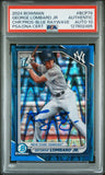 GEORGE LOMBARD JR SIGNED 2024 BOWMAN CHROME BLUE RAYWAVE 1ST RC /150 PSA AUTO 10