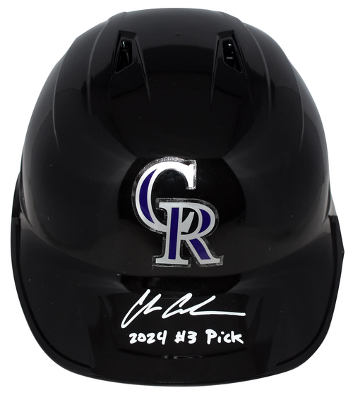 CHARLIE CONDON SIGNED COLORADO ROCKIES FULL SIZE BATTING HELMET W/ 2024 #3 PICK
