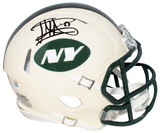 JONATHAN VILMA SIGNED NEW YORK JETS RETRO SPEED MINI HELMET JSA