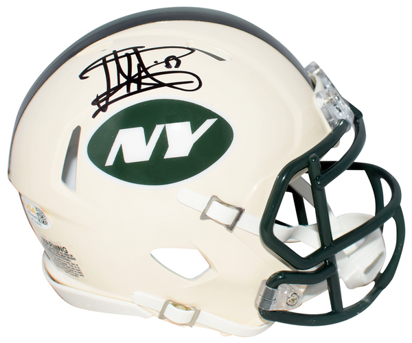 JONATHAN VILMA SIGNED NEW YORK JETS RETRO SPEED MINI HELMET JSA