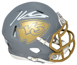 KENNETH WALKER III SIGNED KANSAS CITY CHIEFS SLATE SPEED MINI HELMET BECKETT