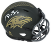 ROQUAN SMITH SIGNED BALTIMORE RAVENS SALUTE TO SERVICE SPEED MINI HELMET BECKETT