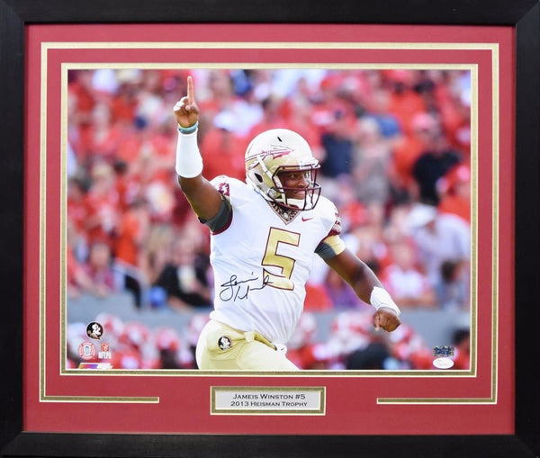 JAMEIS WINSTON SIGNED FLORIDA STATE SEMINOLES 16x20 FRAMED PHOTO JSA