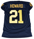 DESMOND HOWARD SIGNED MICHIGAN WOLVERINES #21 NAVY GAME CUT JERSEY BECKETT