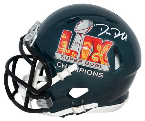 BIG DOM DISANDRO SIGNED PHILADELPHIA EAGLES SUPER BOWL LIX 59 MINI HELMET BAS