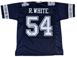 RANDY WHITE AUTOGRAPHED DALLAS COWBOYS #54 NAVY JERSEY W/ HOF 94
