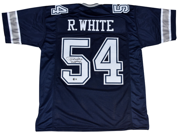 RANDY WHITE AUTOGRAPHED DALLAS COWBOYS #54 NAVY JERSEY W/ HOF 94