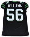 QUINCY WILLIAMS AUTOGRAPHED NEW YORK JETS #56 BLACK GAME CUT JERSEY BECKETT