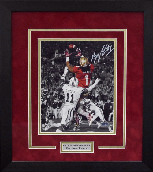 KELVIN BENJAMIN AUTOGRAPHED FLORIDA STATE SEMINOLES 8x10 FRAMED PHOTO COA