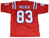 WES WELKER AUTOGRAPHED NEW ENGLAND PATRIOTS #83 RED JERSEY JSA