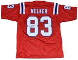 WES WELKER AUTOGRAPHED NEW ENGLAND PATRIOTS #83 RED JERSEY JSA
