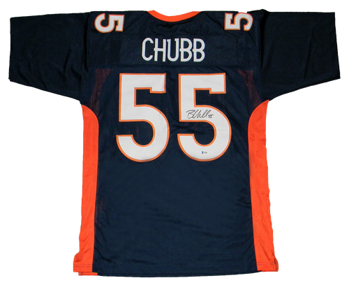 BRADLEY CHUBB AUTOGRAPHED SIGNED DENVER BRONCOS #55 NAVY JERSEY BECKETT