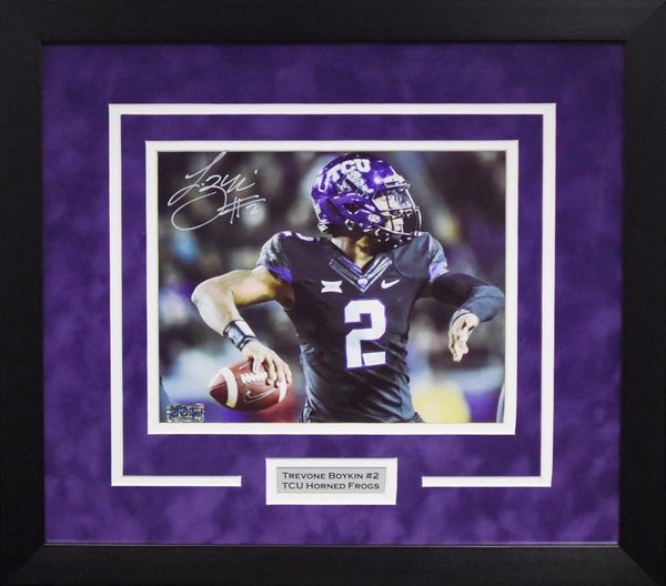 TREVONE BOYKIN AUTOGRAPHED TCU HORNED FROGS 8x10 FRAMED PHOTO COA