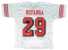 TALANOA HUFANGA SIGNED SAN FRANCISCO 49ERS #29 WHITE COLOR RUSH JERSEY BECKETT