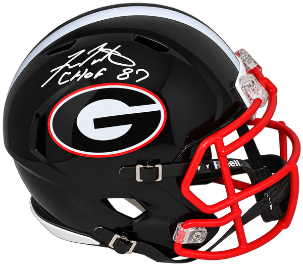 FRAN TARKENTON SIGNED GEORGIA BULLDOGS BLACK FULL SIZE SPEED HELMET BECKETT