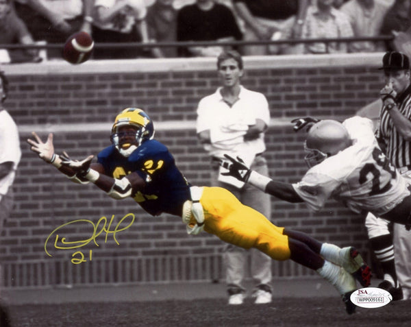 DESMOND HOWARD AUTOGRAPHED MICHIGAN WOLVERINES THE DIVE 8x10 PHOTO JSA