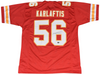 GEORGE KARLAFTIS AUTOGRAPHED KANSAS CITY CHIEFS #56 RED JERSEY BECKETT