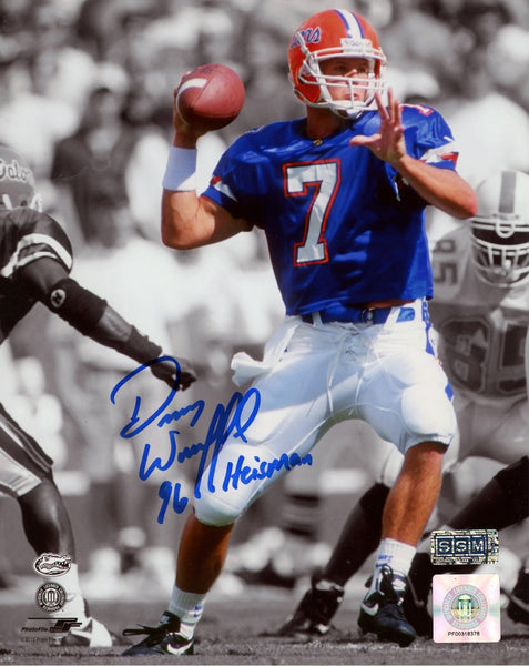 DANNY WUERFFEL AUTOGRAPHED FLORIDA GATORS 8x10 PHOTO W/ 96 HEISMAN
