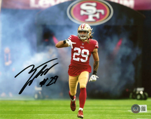 TALANOA HUFANGA AUTOGRAPHED SAN FRANCISCO 49ERS 8x10 SMOKE PHOTO BECKETT