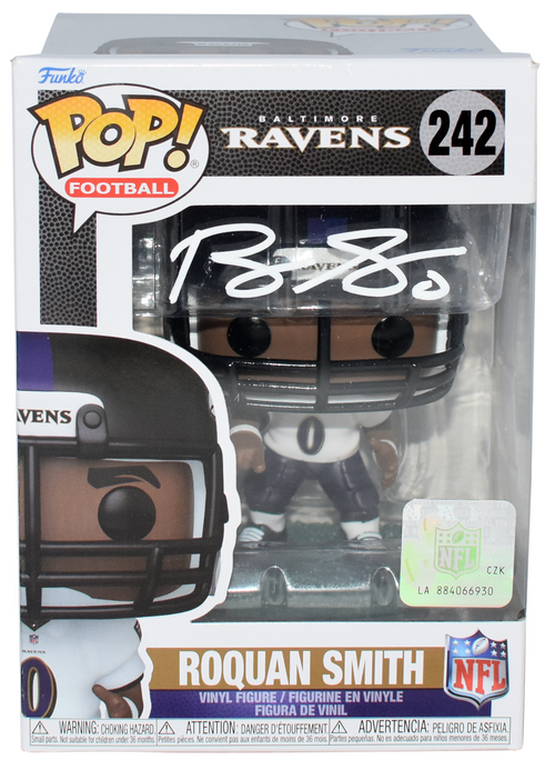 ROQUAN SMITH SIGNED BALTIMORE RAVENS #242 FUNKO POP FIGURE BECKETT
