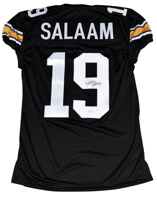 RASHAAN SALAAM SIGNED COLORADO BUFFALOES #19 BLACK GAME CUT JERSEY JSA
