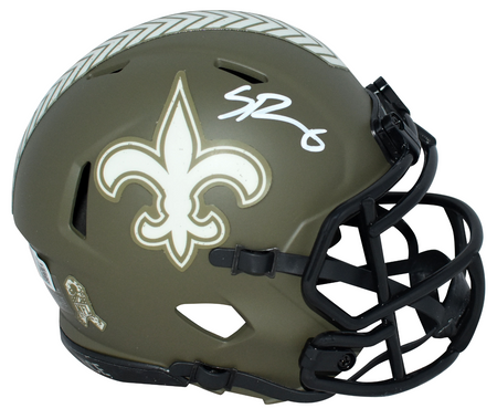 SPENCER RATTLER SIGNED NEW ORLEANS SAINTS ECLIPSE SPEED MINI HELMET BECKETT