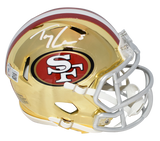 TREY LANCE AUTOGRAPHED SAN FRANCISCO 49ERS CHROME SPEED MINI HELMET BECKETT