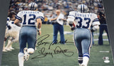 ROGER STAUBACH & TONY DORSETT SIGNED DALLAS COWBOYS 16x20 PHOTO BECKETT