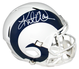 KURT WARNER SIGNED ST LOUIS RAMS FLAT WHITE FULL SIZE SPEED HELMET JSA