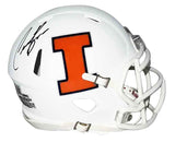 CHASE BROWN AUTOGRAPHED ILLINOIS ILLINI WHITE SPEED MINI HELMET BECKETT