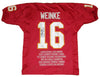 CHRIS WEINKE AUTOGRAPHED SIGNED FLORIDA STATE SEMINOLES #16 STAT JERSEY GTSM