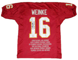 CHRIS WEINKE AUTOGRAPHED SIGNED FLORIDA STATE SEMINOLES #16 STAT JERSEY GTSM