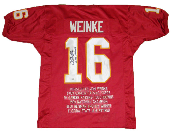 CHRIS WEINKE AUTOGRAPHED SIGNED FLORIDA STATE SEMINOLES #16 STAT JERSEY GTSM