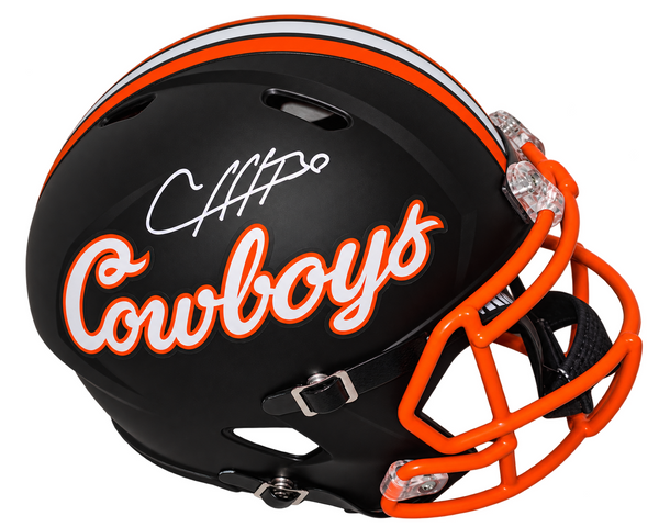 CHUBA HUBBARD SIGNED OKLAHOMA STATE COWBOYS FULL SIZE SPEED HELMET BECKETT