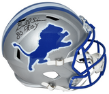 BILLY SIMS SIGNED DETROIT LIONS THROWBACK FULL SIZE SPEED HELMET W/ 80 ROY