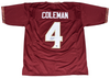 KEON COLEMAN AUTOGRAPHED SIGNED FLORIDA STATE SEMINOLES #4 JERSEY BECKETT