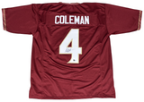 KEON COLEMAN AUTOGRAPHED SIGNED FLORIDA STATE SEMINOLES #4 JERSEY BECKETT