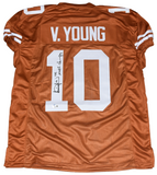 VINCE YOUNG AUTOGRAPHED TEXAS LONGHORNS #10 GAME CUT JERSEY W/ 05 NATL CHAMPS