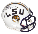 ODELL BECKHAM JR AUTOGRAPHED SIGNED LSU TIGERS WHITE SPEED MINI HELMET JSA