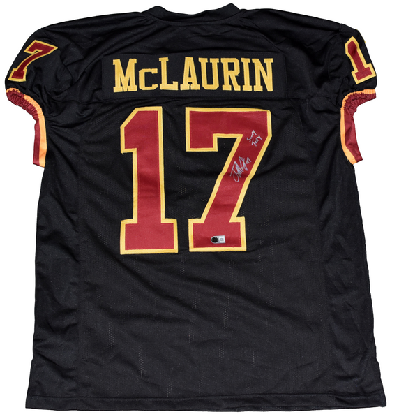 TERRY McLAURIN SIGNED WASHINGTON COMMANDERS BLACK HAIL RAISER JERSEY W/ SCARY