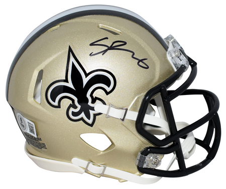 SPENCER RATTLER SIGNED NEW ORLEANS SAINTS ECLIPSE SPEED MINI HELMET BECKETT