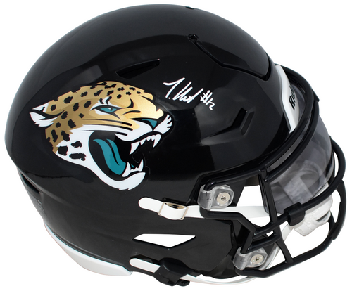 TRAVIS HUNTER AUTOGRAPHED JACKSONVILLE JAGUARS SPEEDFLEX MIDI HELMET BECKETT