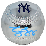 GEORGE LOMBARD JR SIGNED NEW YORK YANKEES SILVER CHROME BASEBALL BECKETT