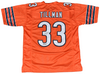 CHARLES TILLMAN SIGNED CHICAGO BEARS #33 ORANGE JERSEY JSA W/ PEANUT