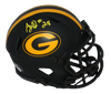 AJ DILLON AUTOGRAPHED SIGNED GREEN BAY PACKERS ECLIPSE SPEED MINI HELMET JSA