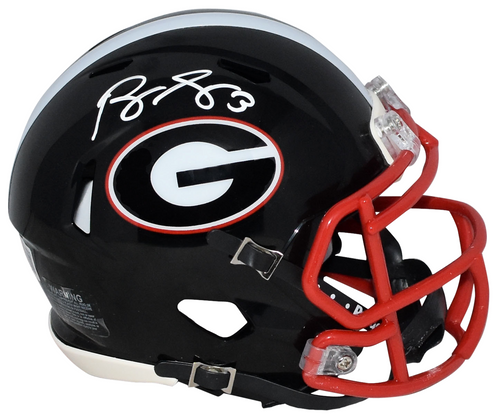 ROQUAN SMITH SIGNED GEORGIA BULLDOGS BLACK SPEED MINI HELMET BECKETT