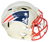 MAC JONES AUTOGRAPHED NEW ENGLAND PATRIOTS CHROME FULL SIZE SPEED HELMET BECKETT